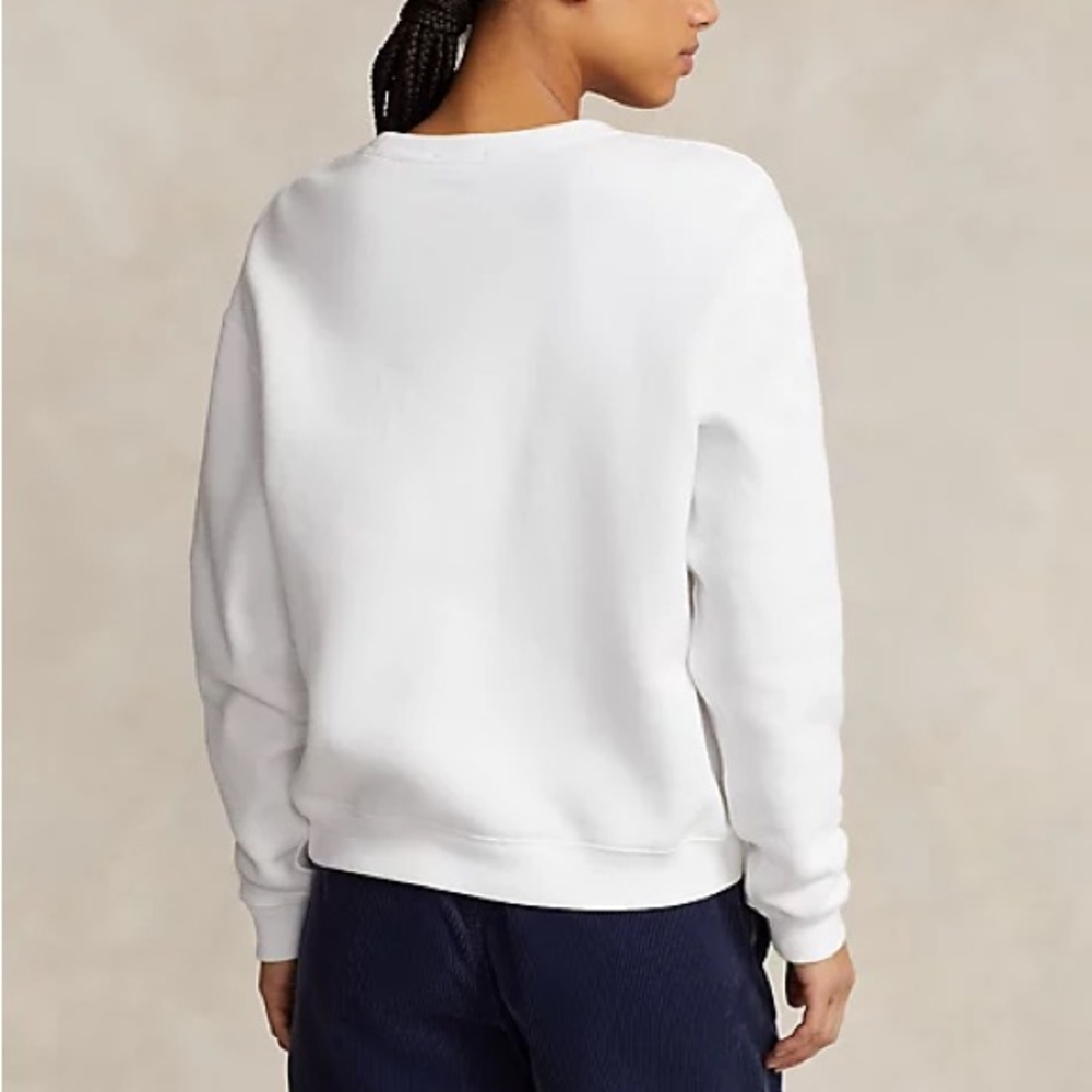 Polo Ralph Lauren Fleece Crewneck Pullover White L - Picture 2 of 8